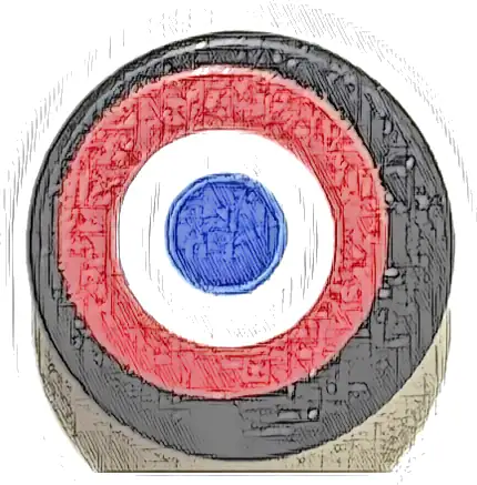 Tile, Round 1 x 1 with Roundel, Red and White Circles and Blue Dot Pattern (Sticker) - Sets 42151 / 42162