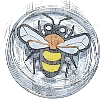 Tile, Round 1 x 1 with Black, Medium Nougat and Yellow Bee with White Eyes and Wings Pattern