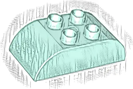 Duplo, Brick 2 x 4 Slope Curved Double