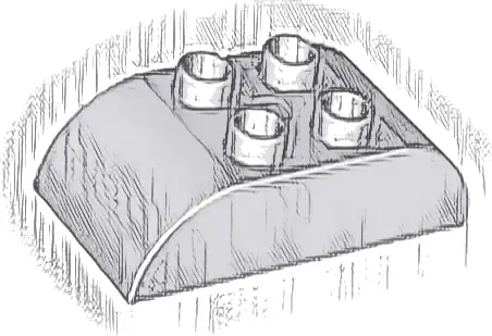 Duplo, Brick 2 x 4 Slope Curved Double