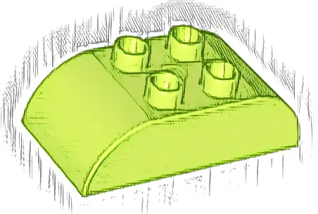 Duplo, Brick 2 x 4 Slope Curved Double