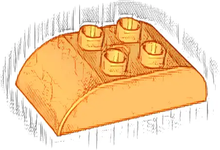 Duplo, Brick 2 x 4 Slope Curved Double