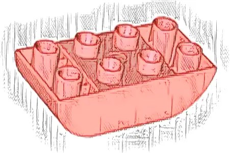Duplo, Brick 2 x 4 Slope Curved Inverted Double