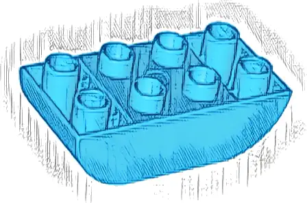 Duplo, Brick 2 x 4 Slope Curved Inverted Double