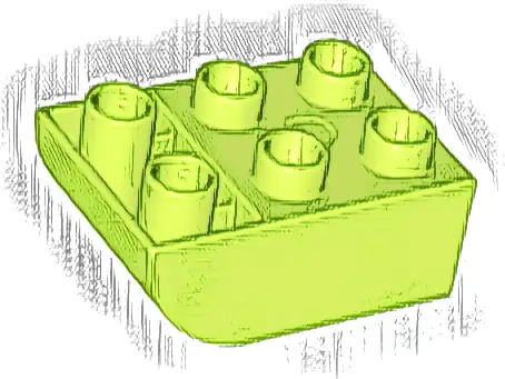 Duplo, Brick 2 x 3 Slope Curved Inverted