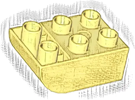 Duplo, Brick 2 x 3 Slope Curved Inverted