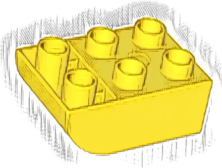 Duplo, Brick 2 x 3 Slope Curved Inverted