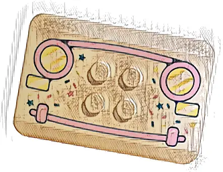 Wedge 6 x 4 x 2/3 Quad Curved with Round Headlights and Rectangle Blinkers with Diagonal Stripes, Bumper, Bright Light Yellow, Bright Pink and Dark Turquoise Ice Frosting and Stars Pattern