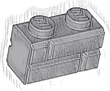 Brick, Modified 1 x 2 with Masonry Profile