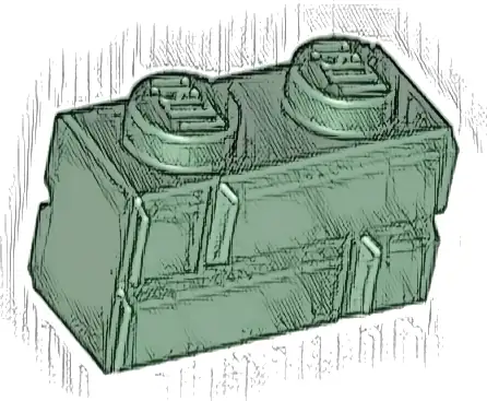 Brick, Modified 1 x 2 with Masonry Profile