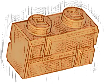 Brick, Modified 1 x 2 with Masonry Profile