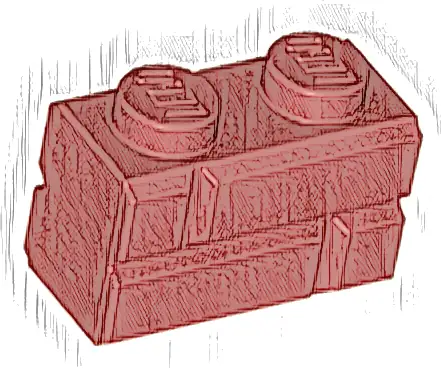 Brick, Modified 1 x 2 with Masonry Profile