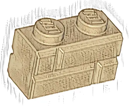 Brick, Modified 1 x 2 with Masonry Profile