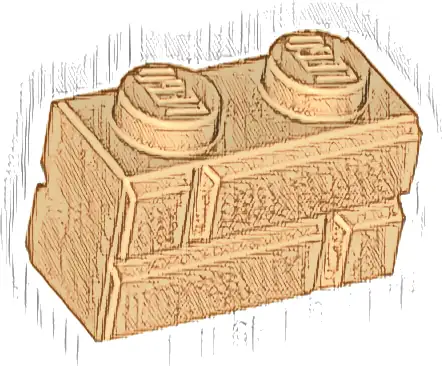 Brick, Modified 1 x 2 with Masonry Profile