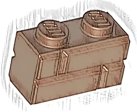 Brick, Modified 1 x 2 with Masonry Profile
