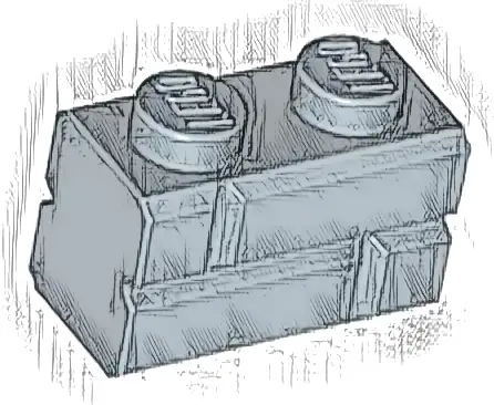 Brick, Modified 1 x 2 with Masonry Profile