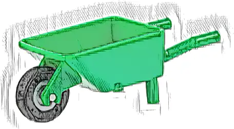 Minifigure, Utensil Wheelbarrow with Light Bluish Gray Wheel with Molded Black Tire Pattern (98288 / 65630pb01)