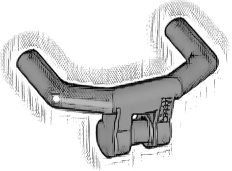 Minifigure, Utensil Handlebars with Angular Handles