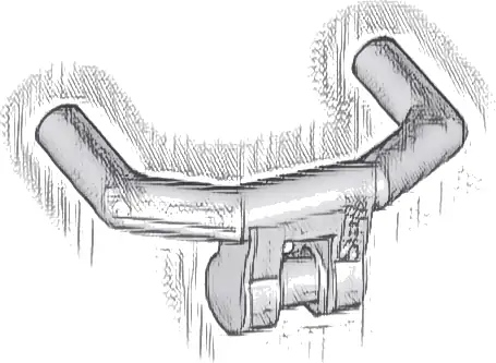 Minifigure, Utensil Handlebars with Angular Handles