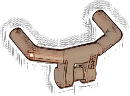 Minifigure, Utensil Handlebars with Angular Handles