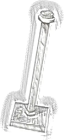 Support 2 x 2 x 5 Bar on Tile Base with Hollow Stud and Stop Ring