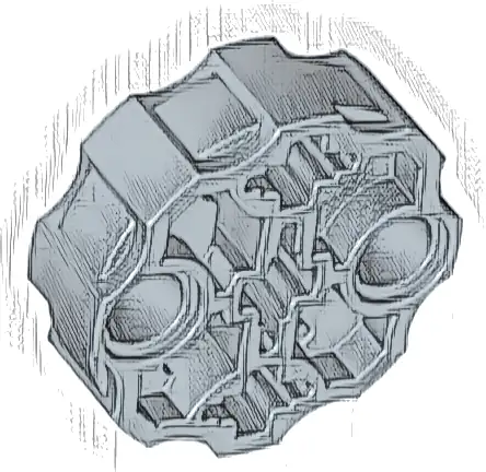 Technic, Axle Connector Block Round with 2 Pin Holes and 3 Axle Holes (Hero Factory Weapon Barrel)