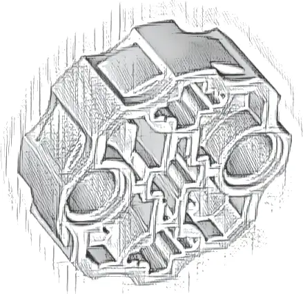 Technic, Axle Connector Block Round with 2 Pin Holes and 3 Axle Holes (Hero Factory Weapon Barrel)