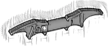 Minifigure, Weapon Batman Batarang (2 Bat Wings with Bar in Middle)