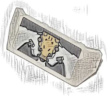 Vehicle, Spoiler with Bar Handle with Dark Bluish Gray and Tan Hull Plates Pattern (Sticker) - Set 76989