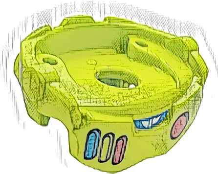 Część LEGO® 98875pb03 Minifigurka w skafandrze kosmicznym z 2 studami z tyłu, logo Star Command, ciemno lazurowym, limonkowym i czerwonymi liniami, czerwonym symbolem koła (wzór)