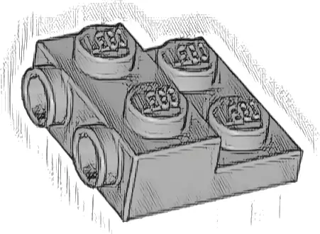 Plate, Modified 2 x 2 x 2/3 with 2 Studs on Side