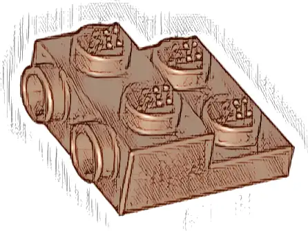Plate, Modified 2 x 2 x 2/3 with 2 Studs on Side