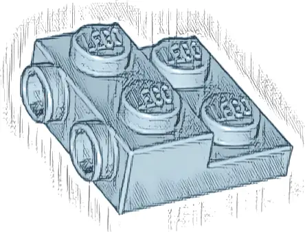 Plate, Modified 2 x 2 x 2/3 with 2 Studs on Side