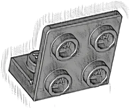 Bracket 1 x 2 - 2 x 2 Inverted