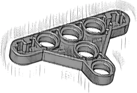 Technic, Liftarm, Modified Triangle Thin 3 x 5 with Short Supports