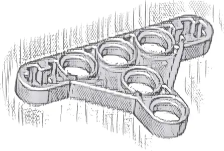 Technic, Liftarm, Modified Triangle Thin 3 x 5 with Short Supports