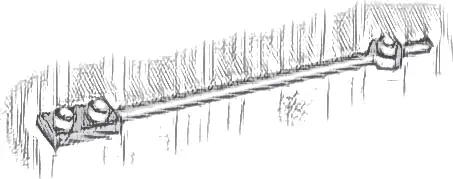 Bar  12L with 1 x 2 Plate End Hollow Studs and 1 x 1 Round Plate End