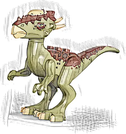 Dinosaur Stygimoloch with Reddish Brown Back and Dark Brown Spots