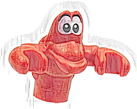 Crab, The Little Mermaid with White Eyes, Large Black Pupils and Eyebrows Pattern (Sebastian)