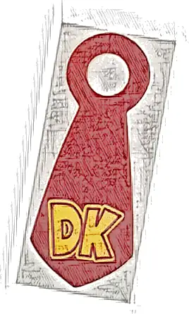 Minifigure Tie Cloth, Large, Pointed End with Yellow 'DK' Pattern