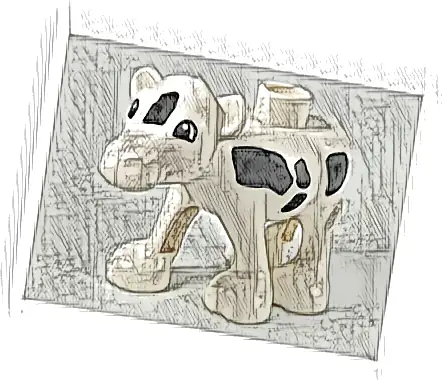 Duplo Cow Baby Calf, Walking, Black Spots, Eyes Semicircular Pattern