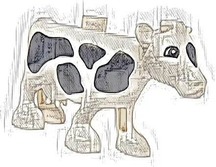 Duplo Cow Adult, Walking, Black Spots