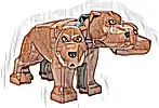 Dog, Harry Potter, Three-Headed, Neutral (Fluffy) - Brick Built