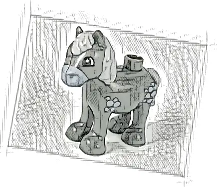 Duplo Horse Baby Foal Pony with Light Bluish Gray Mane, Tail, Spots and Muzzle Pattern