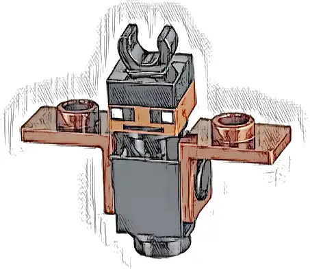 Minecraft Bat (Plate, Round 1 x 1 with Open Stud, Thick Dark Brown Neck Bracket) - Brick Built