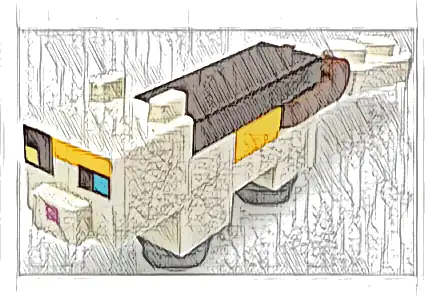 Minecraft Cat, Calico (Dark Azure and Bright Light Yellow Eyes) - Brick Built