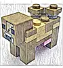 Minecraft Cow, Mooshroom (Dark Tan and Tan) - Brick Built