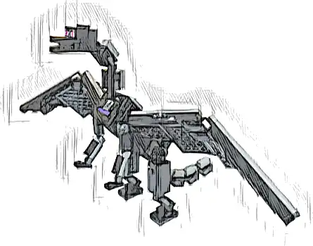 Minecraft Ender Dragon, Scalloped Wings - Brick Built