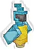 Minecraft Parrot, Medium Azure Plain Wings - Brick Built