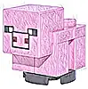 Minecraft Pig, Baby (Plain Snout with Black Outline) - Brick Built